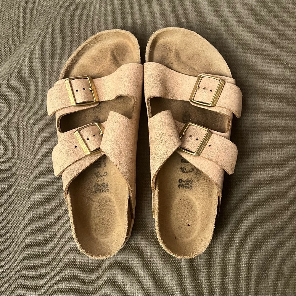 Birkenstock Suede Arizona Rose Gold 39
